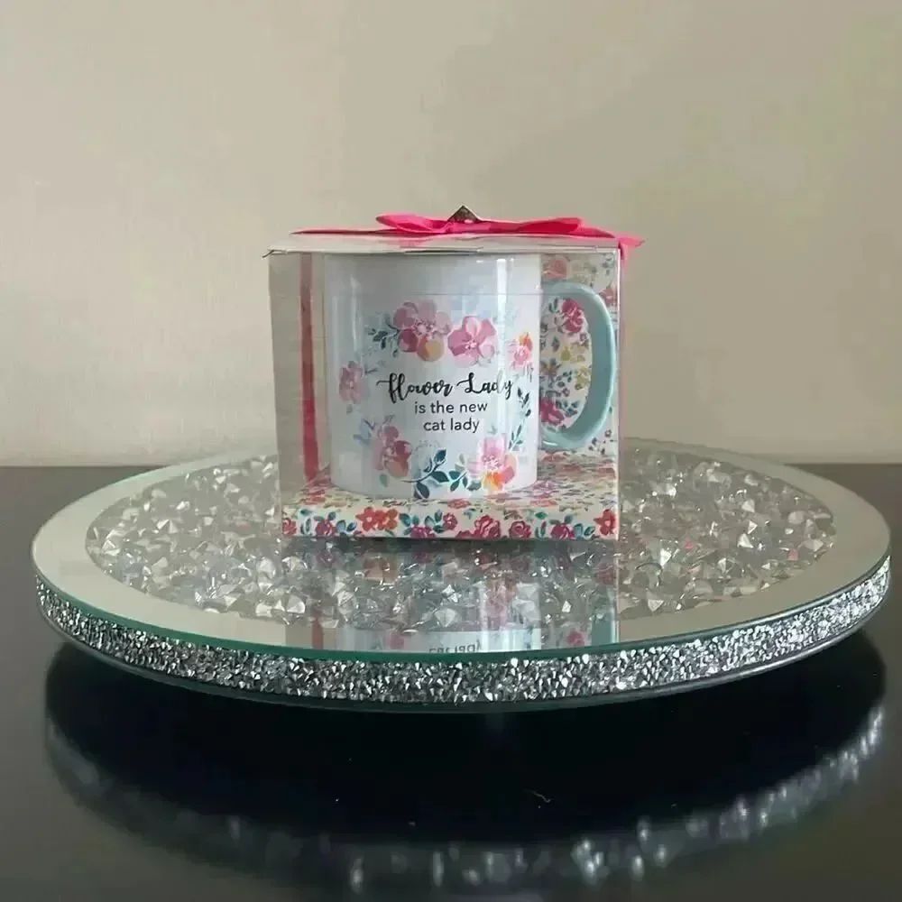 New in box Eccolo Flower lady ceramic coffee mug floral print perfect gift